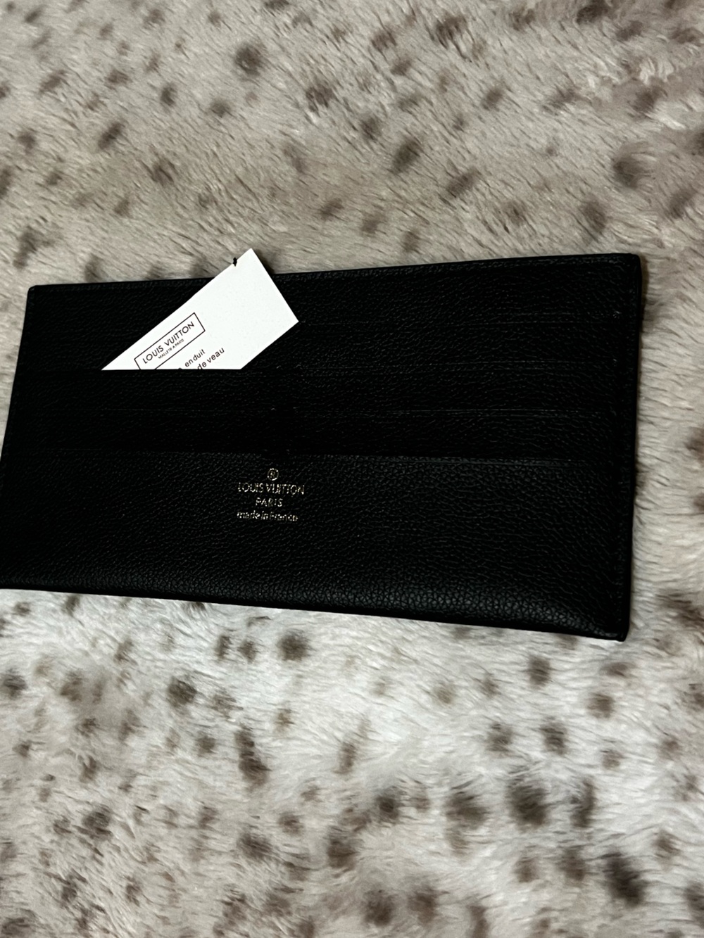 Louis Vuitton Black Leather Long Card Holder Wallet